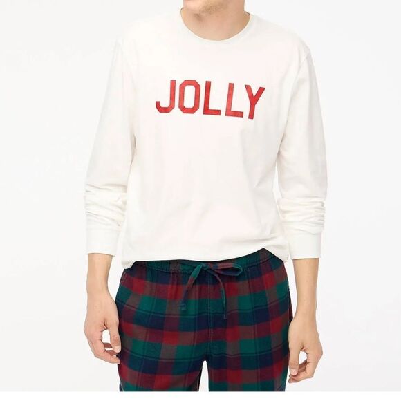 NWT! J.Crew long sleeve  "jolly" graphic tee - Picture 1 of 13